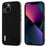 ABEEL For iPhone 13 Ultra-Thin Phone Case Litchi Texture Cowhide Leather Coated PC + TPU Shell - Black - 1