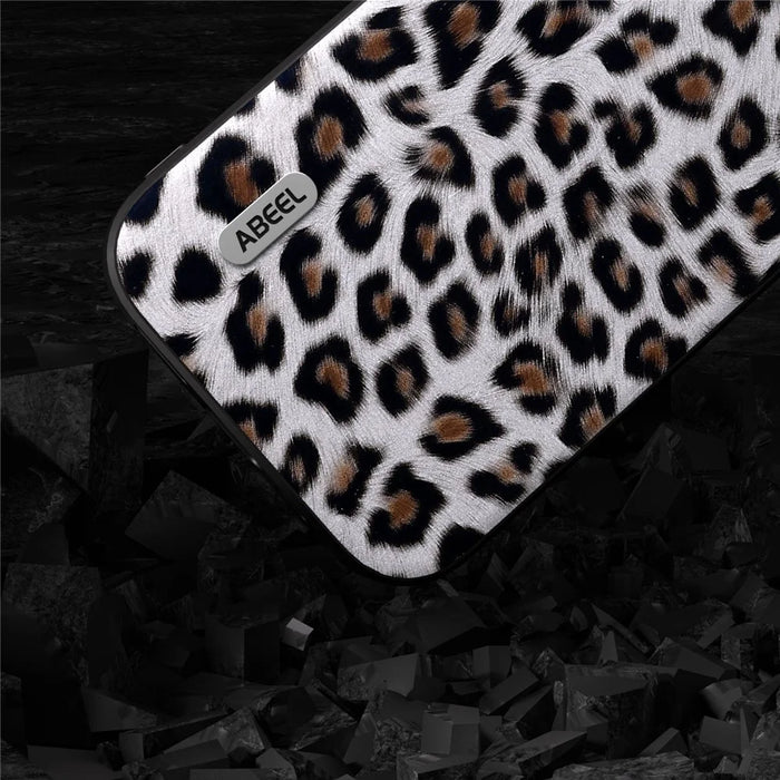 ABEEL For iPhone 13 Pro Leopard Texture Slim Case PU Leather + TPU + PC Phone Cover - Silver - 5