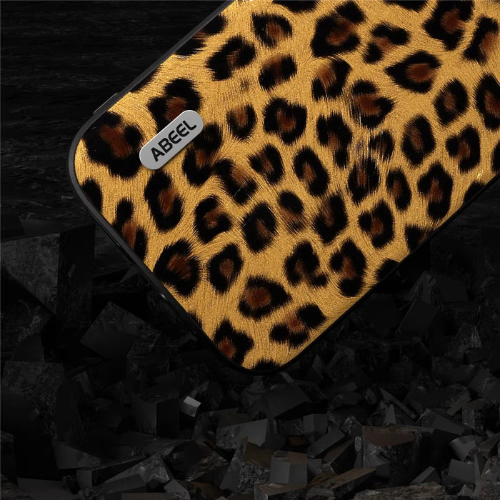 ABEEL For iPhone 13 Leopard Texture Protective Shell PU Leather + TPU + PC Phone Back Cover - Gold - 5