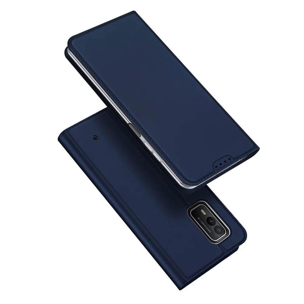 DUX DUCIS Skin Pro Series for Nokia XR21 Phone Case PU Leather Flip Stand Cover with Card Slot - Blue - 1