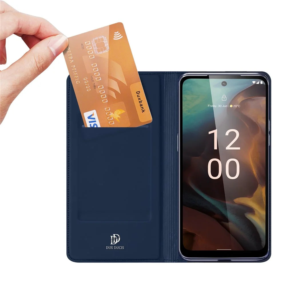 DUX DUCIS Skin Pro Series for Nokia XR21 Phone Case PU Leather Flip Stand Cover with Card Slot - Blue - 2