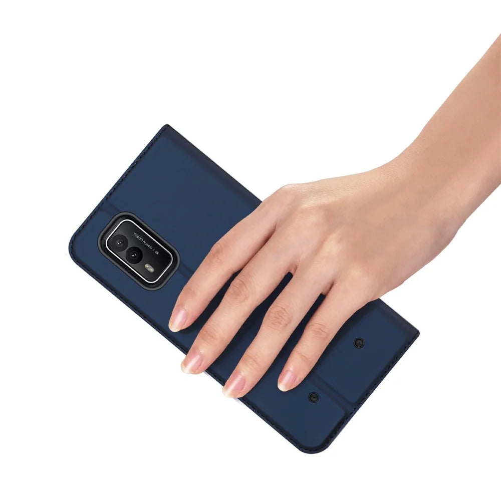 DUX DUCIS Skin Pro Series for Nokia XR21 Phone Case PU Leather Flip Stand Cover with Card Slot - Blue - 5