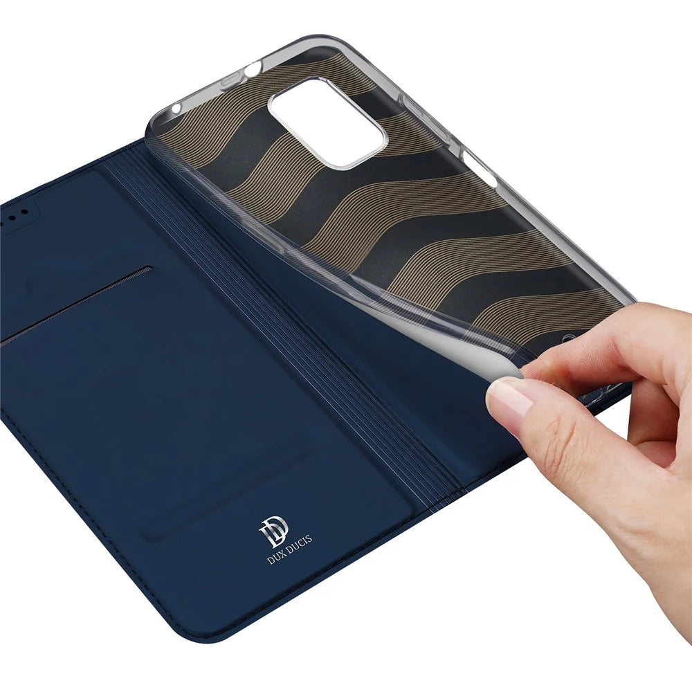 DUX DUCIS Skin Pro Series for Nokia XR21 Phone Case PU Leather Flip Stand Cover with Card Slot - Blue - 6