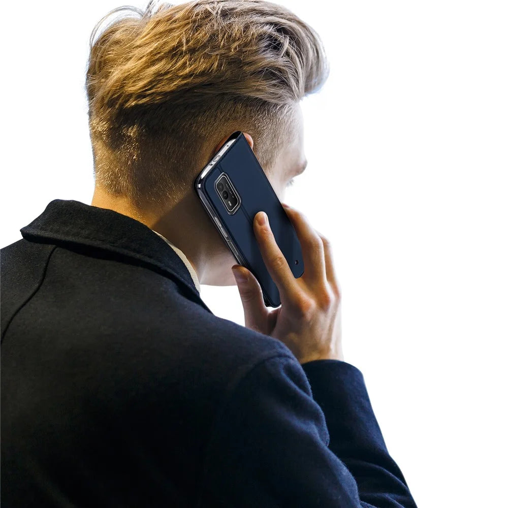 DUX DUCIS Skin Pro Series for Nokia XR21 Phone Case PU Leather Flip Stand Cover with Card Slot - Blue - 7