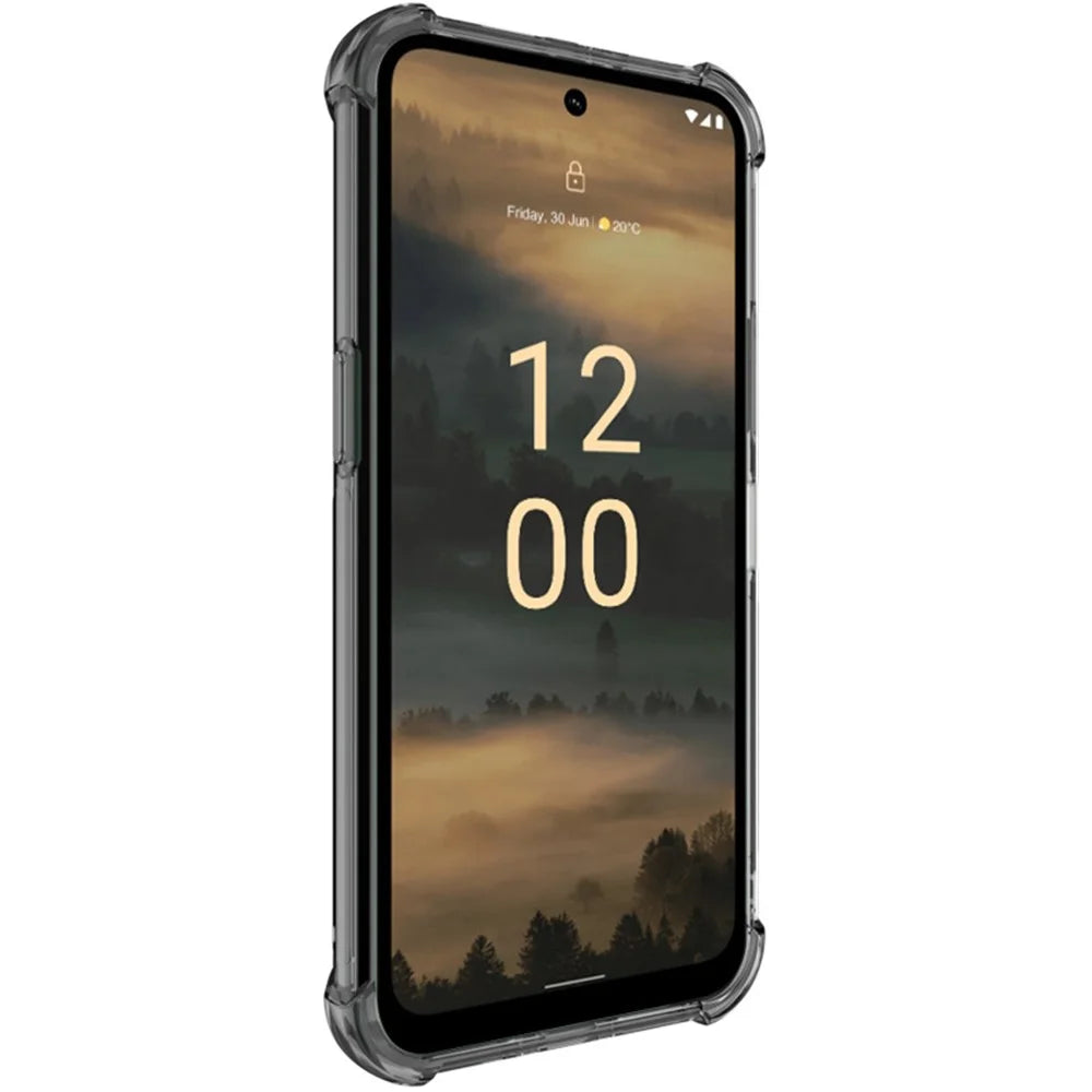 IMAK For Nokia XR21 Phone Case Four Corner Anti-drop Clear Back Cover TPU Shell - Transparent Black - 3