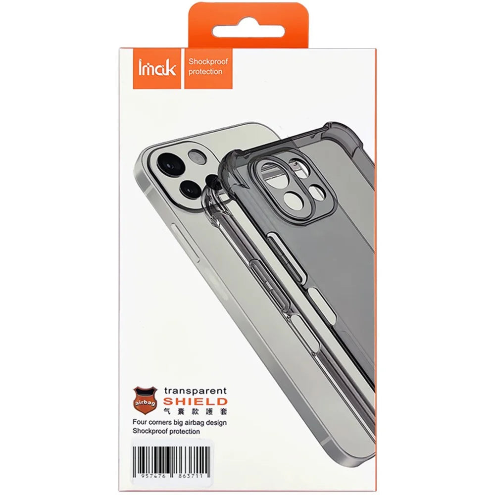 IMAK For Nokia XR21 Phone Case Four Corner Anti-drop Clear Back Cover TPU Shell - Transparent Black - 6
