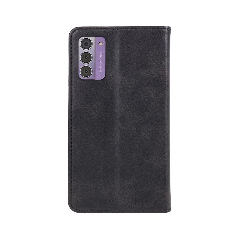 For Nokia G42 Calf Texture Scratch Resistant PU Leather Cover Flip Stand Wallet Phone Case - Black - 7