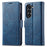 LC.IMEEKE For Samsung Galaxy Z Fold5 5G RFID Blocking Phone Case Wallet PU Leather Stand Cover - Blue - 1