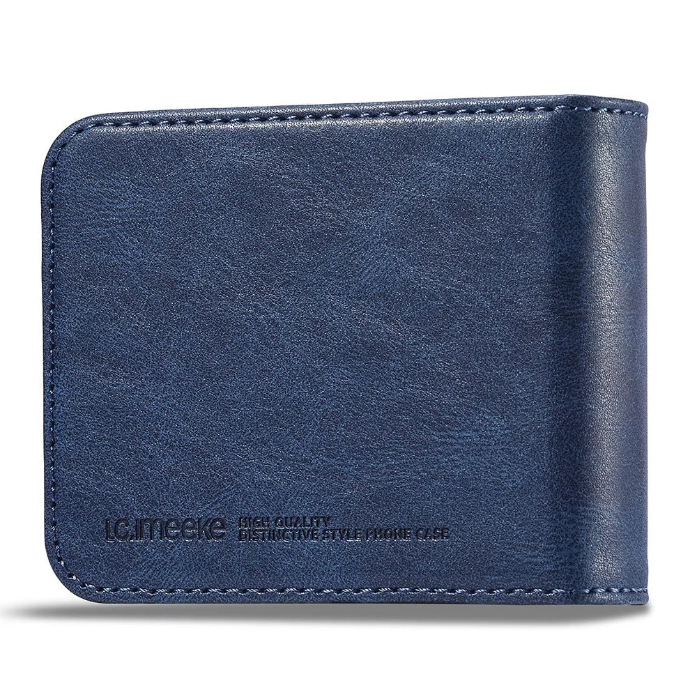 LC.IMEEKE For Samsung Galaxy Z Flip5 5G PU Leather Phone Cover RFID Blocking Card Slot Case - Blue - 6