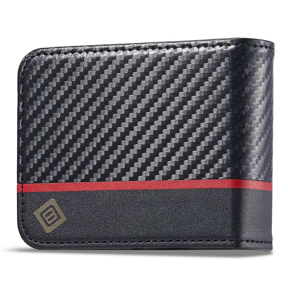 LC.IMEEKE For Samsung Galaxy Z Flip5 5G Card Holder Phone Case Carbon Fiber Texture Leather Phone Cover - Horizontal Stripe - 5