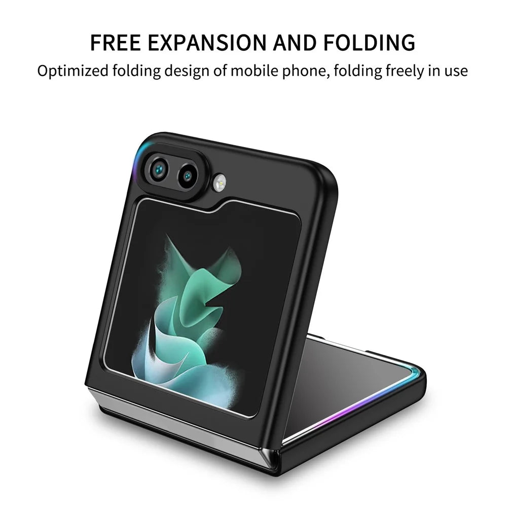 For Samsung Galaxy Z Flip5 5G Phone Case Shockproof Hard PC Cover with Kickstand - Black - 2