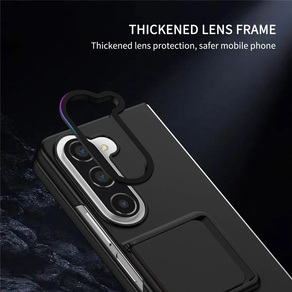 For Samsung Galaxy Z Fold5 5G Kickstand Phone Case Drop-proof Hard PC Cover - Black - 6