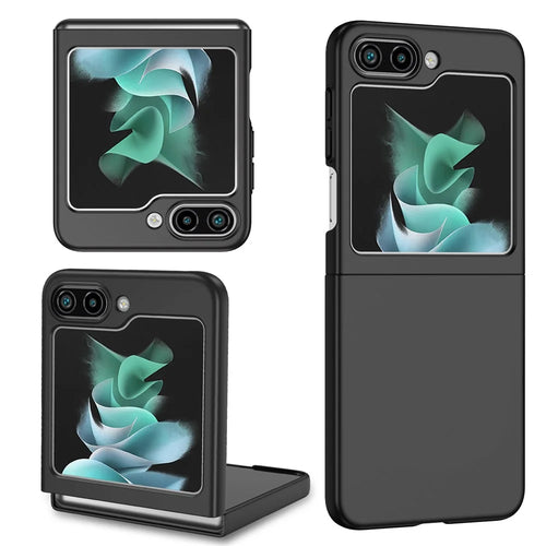 For Samsung Galaxy Z Flip5 5G Shockproof Hard PC Cover Folding Phone Protective Case - Black - 1
