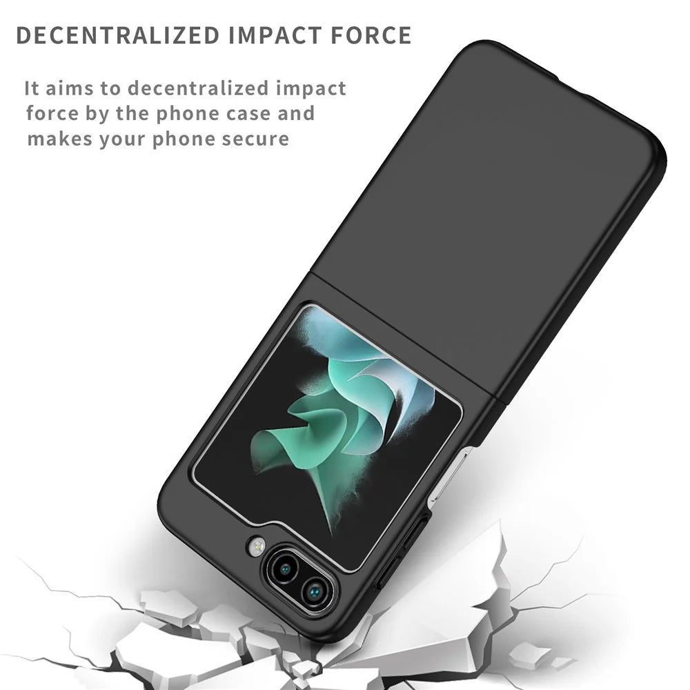 For Samsung Galaxy Z Flip5 5G Shockproof Hard PC Cover Folding Phone Protective Case - Black - 2