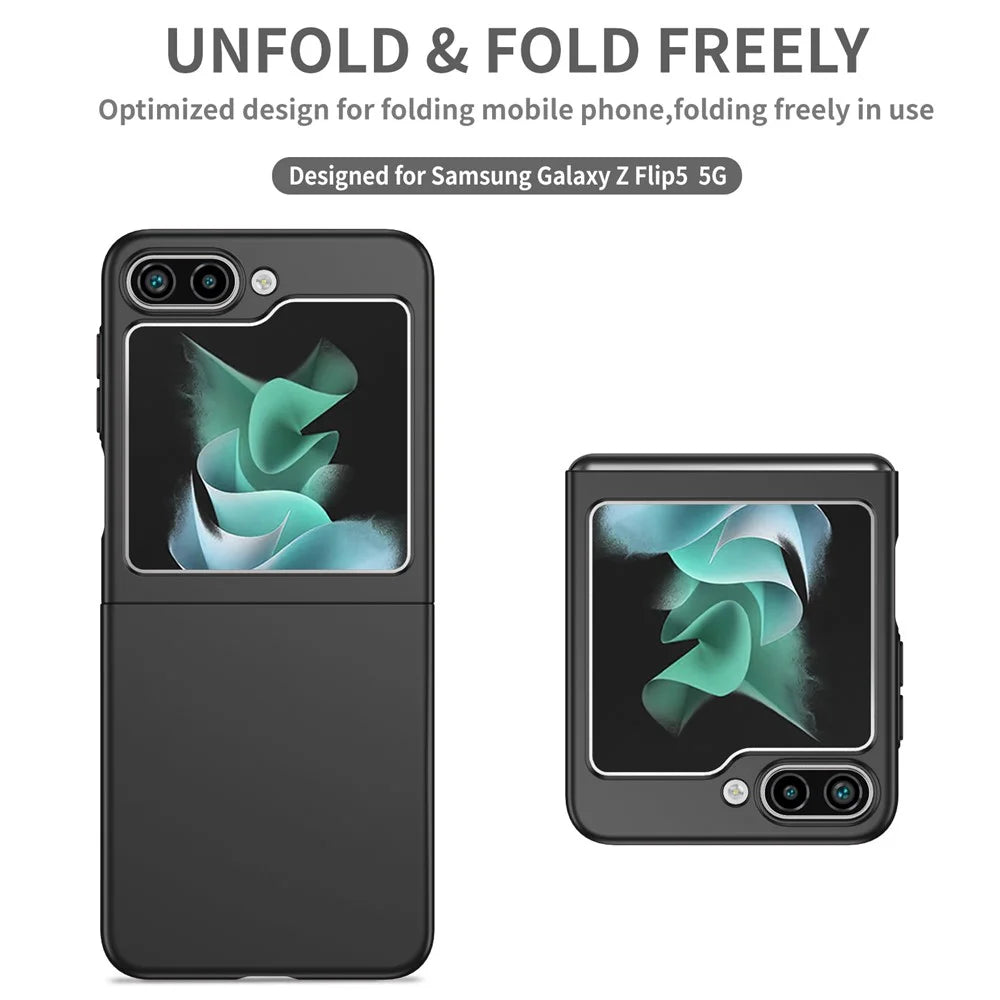 For Samsung Galaxy Z Flip5 5G Shockproof Hard PC Cover Folding Phone Protective Case - Black - 4