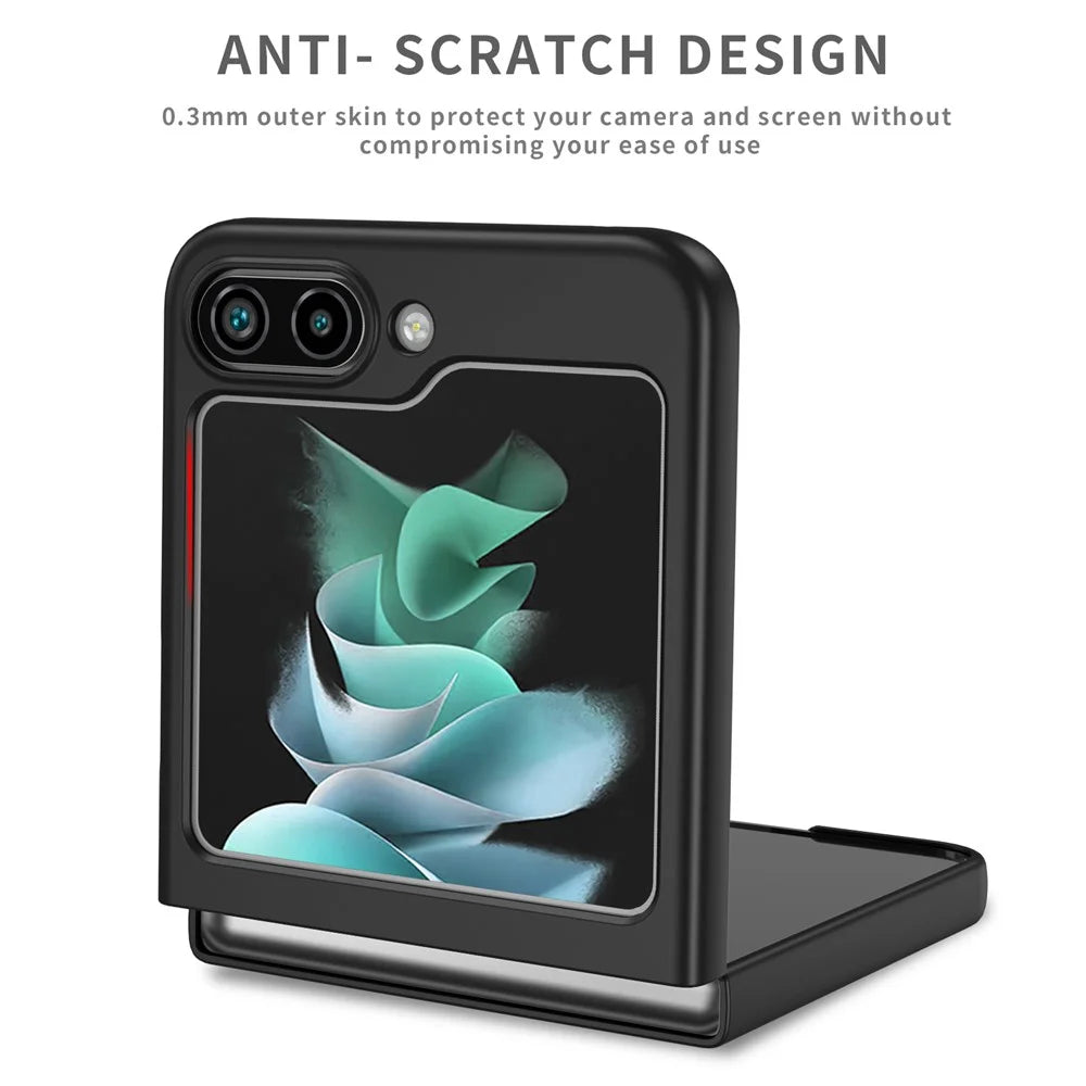 For Samsung Galaxy Z Flip5 5G Shockproof Hard PC Cover Folding Phone Protective Case - Black - 5
