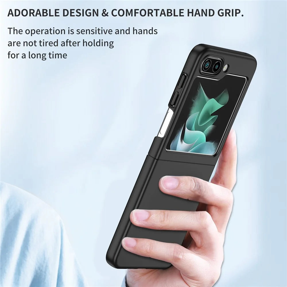 For Samsung Galaxy Z Flip5 5G Shockproof Hard PC Cover Folding Phone Protective Case - Black - 6