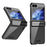 For Samsung Galaxy Z Flip5 5G Shockproof Hard PC Cover Electroplating Phone Protective Case Built-In Glass Film - Black - 1