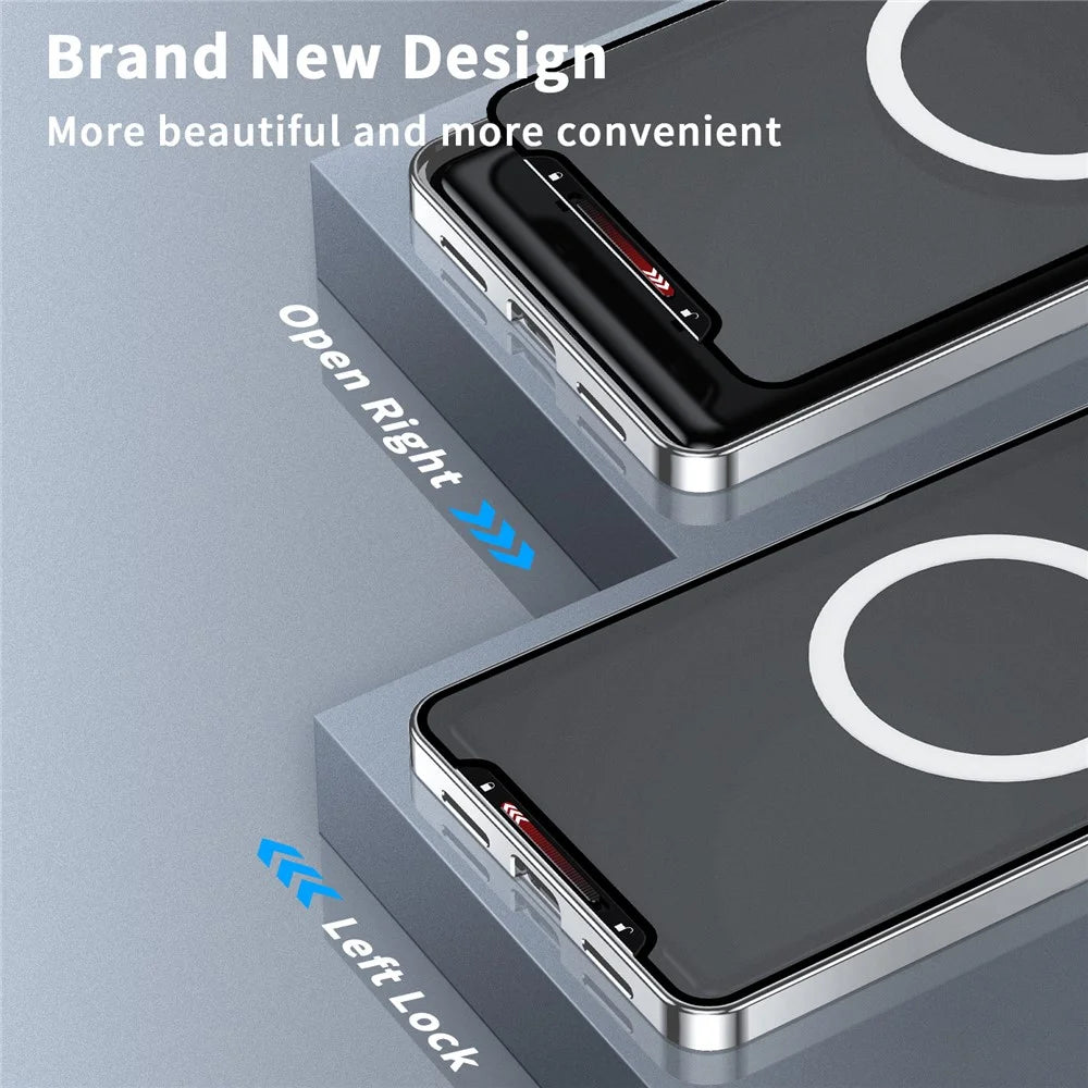 Magic Shield Magnetic Series for Sony Xperia 1 V Slim Case Anti-Drop Metal Frame Phone Case with Lens Cover Magnetic Case - Silver - 7