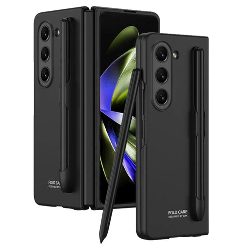 GKK Phone Case for Samsung Galaxy Z Fold5 5G Hard PC Ultra Thin Protective Cover with Pen Slot - Black - 1