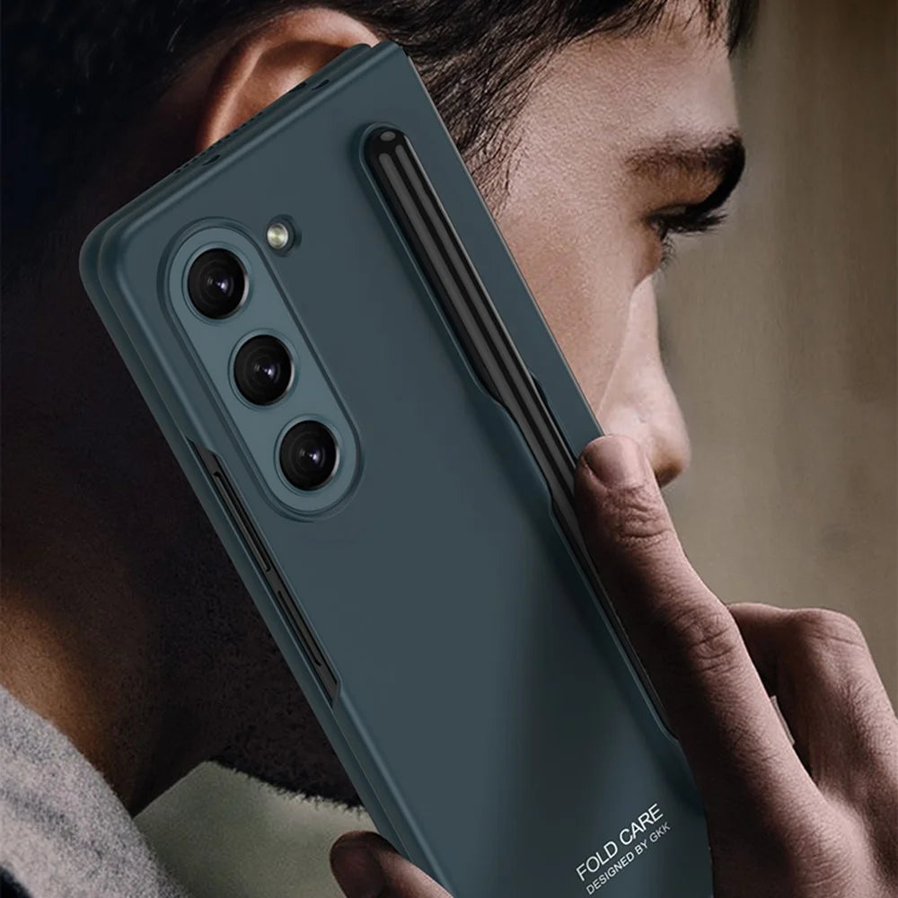 GKK Phone Case for Samsung Galaxy Z Fold5 5G Hard PC Ultra Thin Protective Cover with Pen Slot - Black - 4