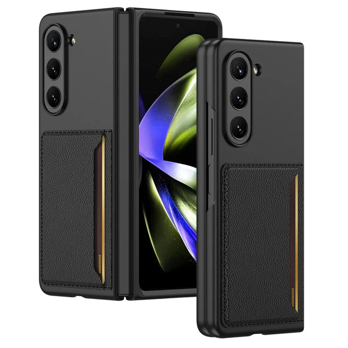 GKK For Samsung Galaxy Z Fold5 5G Hard PC Phone Case Card Holder Ultra-Thin Cover - Black - 1