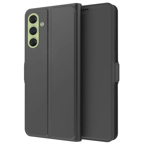 For Samsung Galaxy A54 5G Card Holder PU Leather Stand Cover Full Protection Phone Case - Black - 1