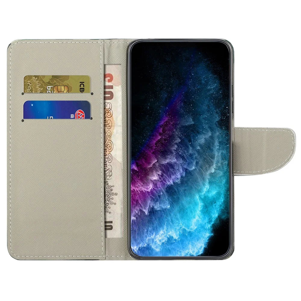 For Samsung Galaxy S23 FE Pattern Printing Phone Cover Shockproof Leather Wallet Stand Shell - Don't Touch My Phone - 3