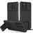 For Samsung Galaxy S20 FE 4G / FE 5G / Lite / FE 2022 Slide Camera Lid Back Cover Kickstand PC+TPU Phone Case - Black - 1
