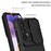 For Samsung Galaxy A23 4G / A23 5G (Global Version) Slide Camera Lid Phone Case PC+TPU Kickstand Cover - Black - 5
