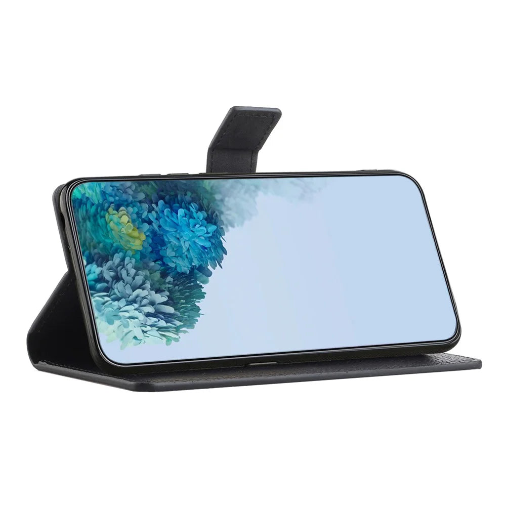 For Samsung Galaxy S23 FE PU Leather Case Wallet Stand Litchi Texture Phone Cover - Black - 2