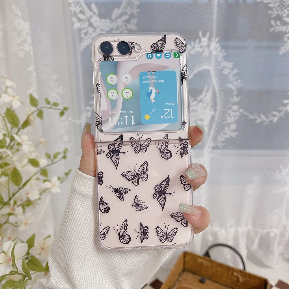 Pattern Printing Phone Case for Samsung Galaxy Z Flip5 5G , Anti-scratch PC Phone Cover - Z40 - 2