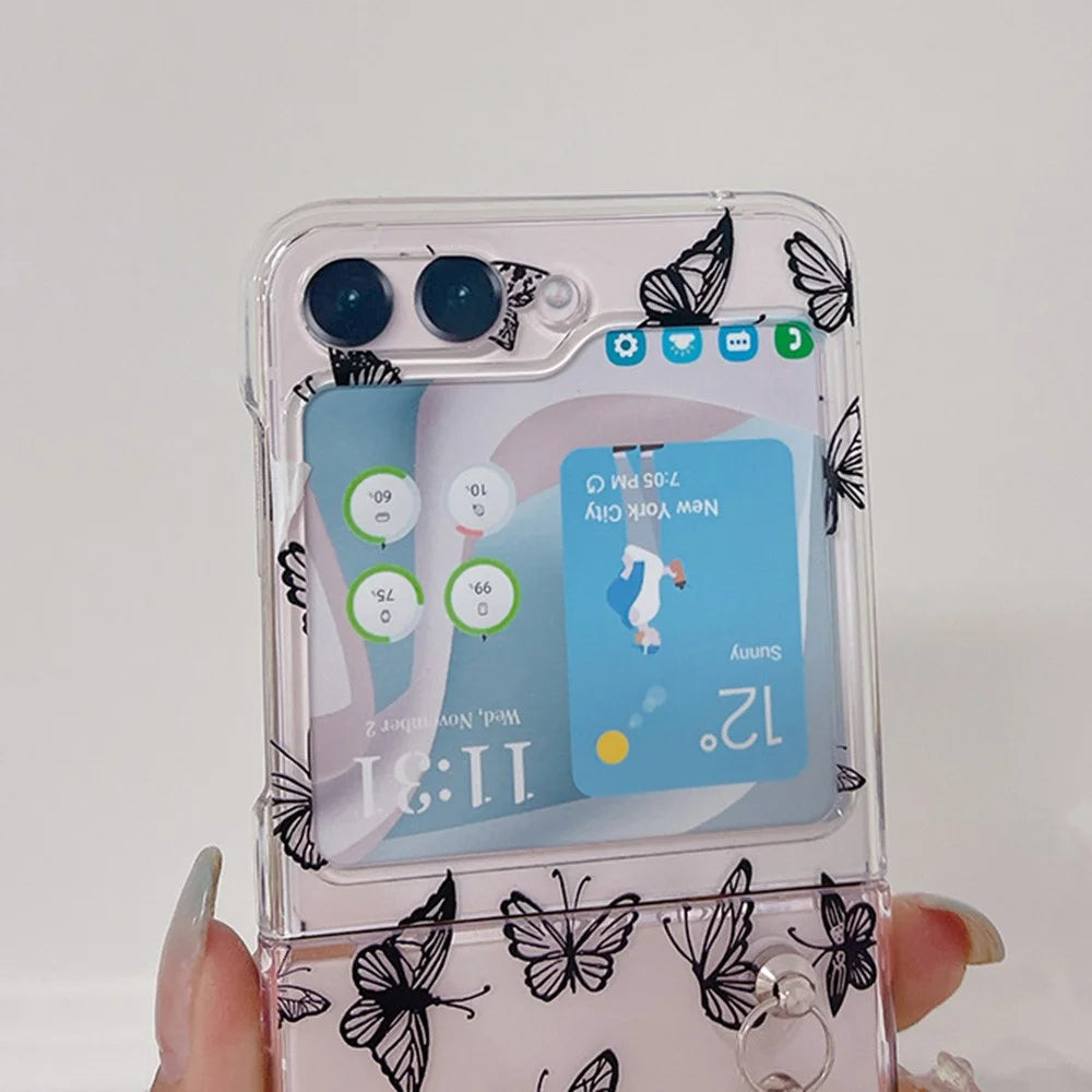 Pattern Printing Phone Case for Samsung Galaxy Z Flip5 5G , Anti-scratch PC Phone Cover - Z40 - 4