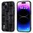 ABEEL For iPhone 15 Shockproof Mahjong Texture Cover Genuine Cow Leather+PC+TPU Phone Case - Black - 1