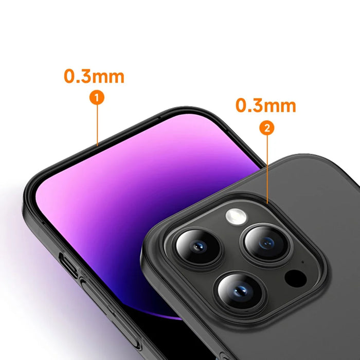 For iPhone 14 Pro Matte Finished Phone Cover Ultra-thin Hard PP Phone Case Anti-Scratch Shell - Transparent Black - 5