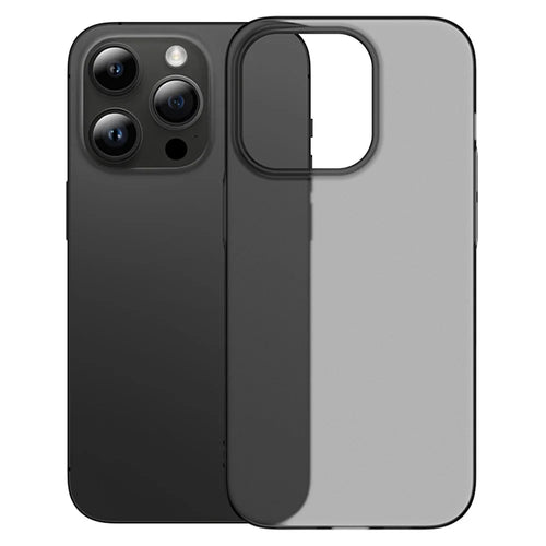 For iPhone 14 Pro Max Anti-Scratch Shell Matte Finished Phone Cover Ultra-thin Hard PP Phone Case - Transparent Black - 1