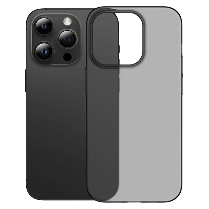 For iPhone 14 Pro Max Anti-Scratch Shell Matte Finished Phone Cover Ultra-thin Hard PP Phone Case - Transparent Black - 1