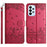 For Samsung Galaxy A33 5G Leather Stand Wallet Phone Cover Imprinted Wall Cats Phone Case with Strap - Red - 1