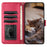 For Samsung Galaxy A33 5G Leather Stand Wallet Phone Cover Imprinted Wall Cats Phone Case with Strap - Red - 3