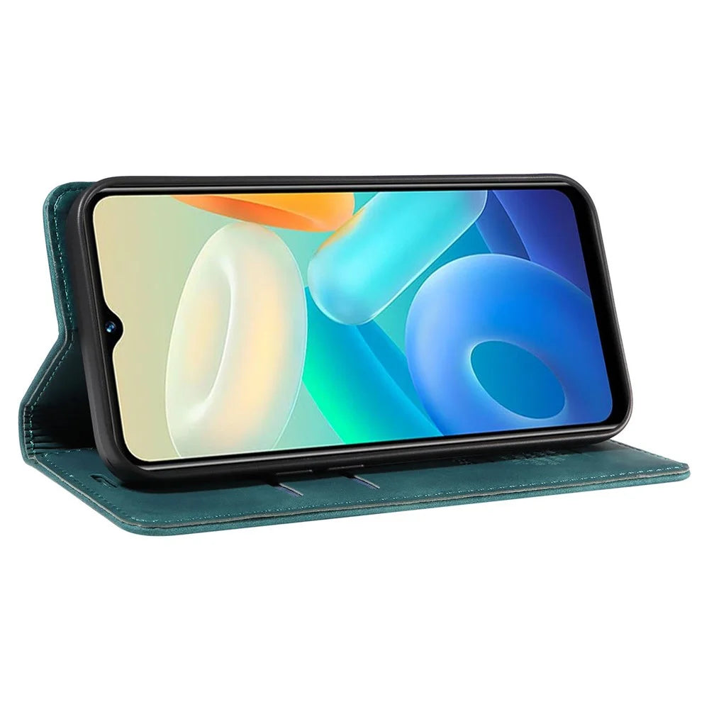 BETOPNICE 003 For vivo Y02s 4G / Y16 4G / Y35 5G / Y56 5G Phone Cover RFID Blocking Wallet Leather Stand Wallet Case - Green - 3
