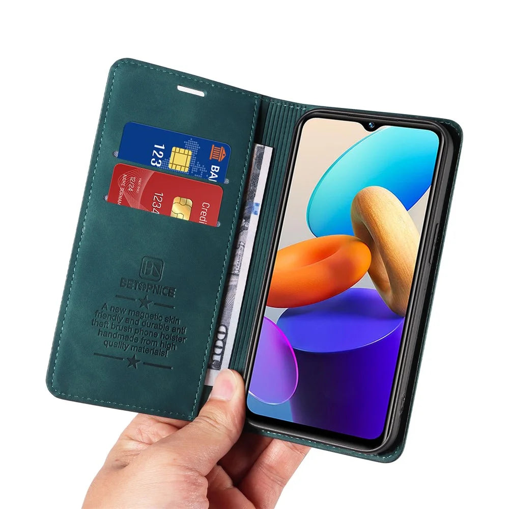 BETOPNICE 003 For vivo Y35 / Y22s 4G / Y22 4G RFID Blocking Cell Phone Cover Leather Wallet Stand Case - Green - 6