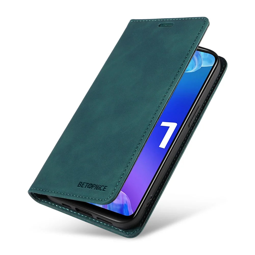 BETOPNICE 003 For vivo Y21 / Y21s / Y33s / Y32 4G / Y33t 4G Leather Wallet Phone Cover Flip Stand RFID Blocking Case - Green - 7