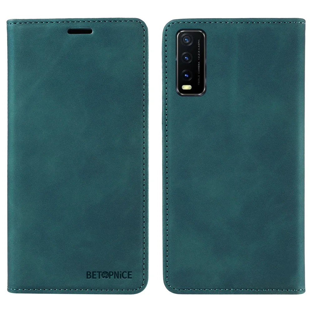 BETOPNICE 003 For vivo Y20 / Y20i / Y20s / Y12s / Y12s 2021 / Y11s / Y30 (China) / Y20 2021 / Y20G / Y30g 4G / iQOO U1x / Y20A / Y12a / T1x 4G / T1x (India) / Y20s [G] Leather Case - Green - 1