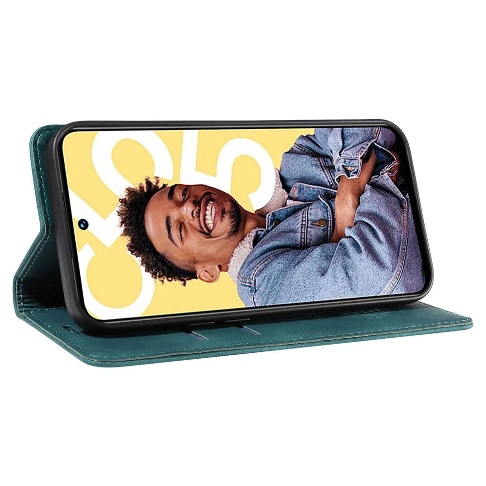 BETOPNICE 003 RFID Blocking Wallet Case for Realme C55 4G ,  PU Leather Stand Phone Cover - Green - 3