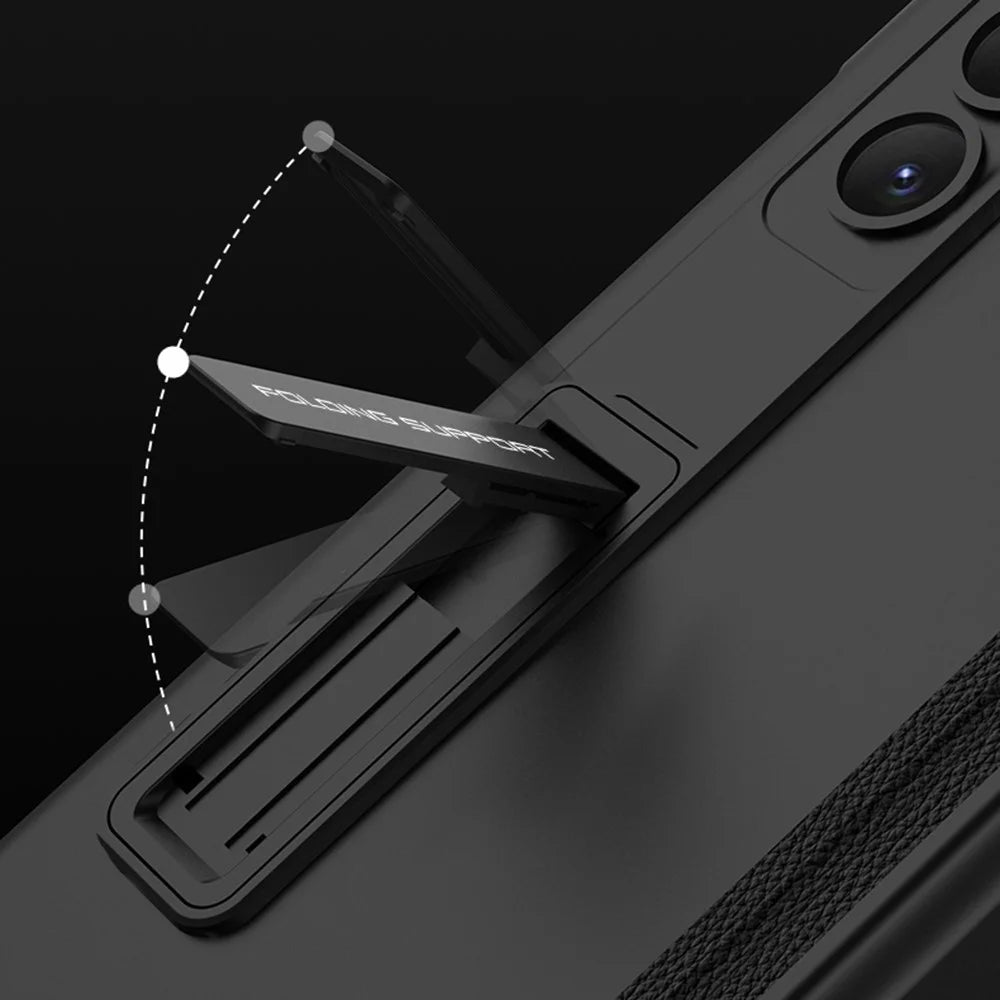 GKK For Samsung Galaxy Z Fold5 5G Kickstand PC Phone Case Magnetic Hinge Folding Phone Cover - Black - 3