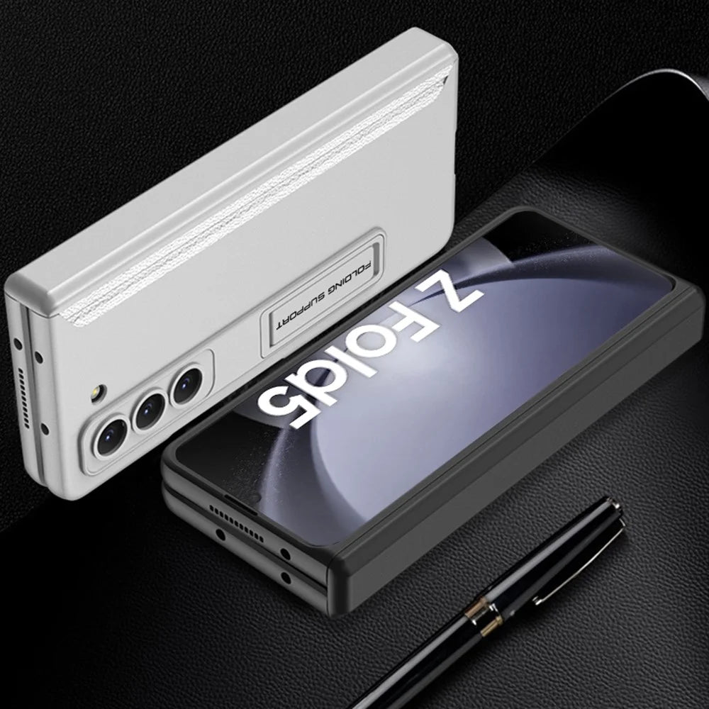GKK For Samsung Galaxy Z Fold5 5G Kickstand PC Phone Case Magnetic Hinge Folding Phone Cover - Black - 7