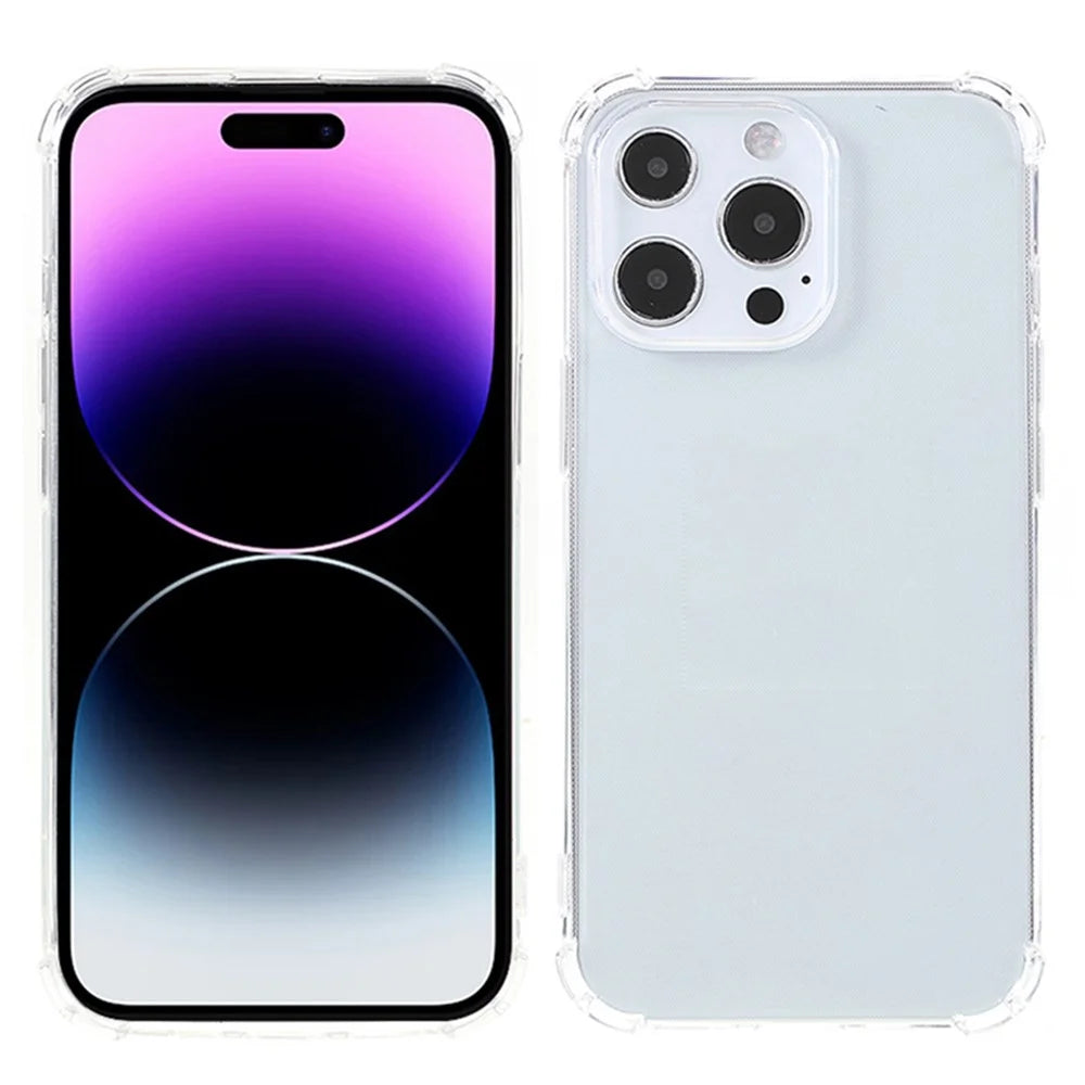 Transparent Shell for iPhone 15 Pro TPU Protective Case Four Corners Drop Resistant Phone Cover - 2