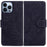 For iPhone 15 Pro Max Phone Wallet Case Imprinted Tiger PU Leather Stand Phone Cover - Black - 1