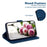For iPhone 15 Pro Wallet Phone Case Stand Rose Butterfly Imprinted PU Leather Phone Cover - Blue - 2