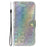 Dazzling Flower Pattern Wallet Case for iPhone 15 Pro , Stand PU Leather Phone Cover - Grey - 6